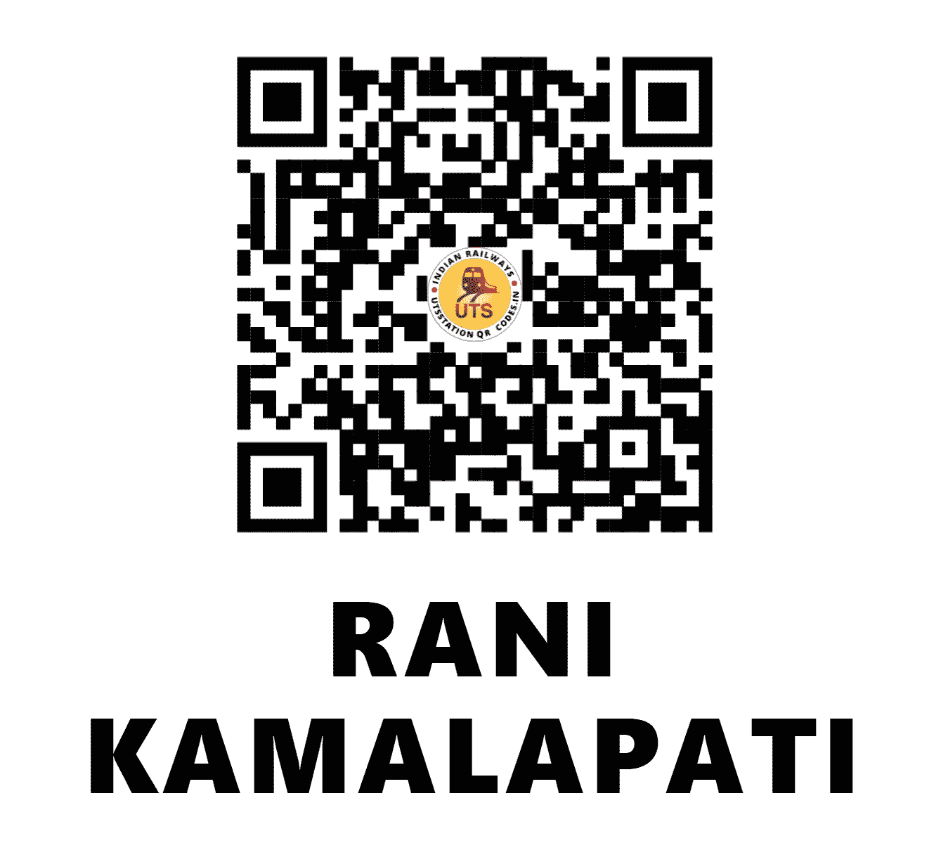 UTS QR Code for RANI KAMALAPATI - RKMP - WC (MADHYA PRADESH)
